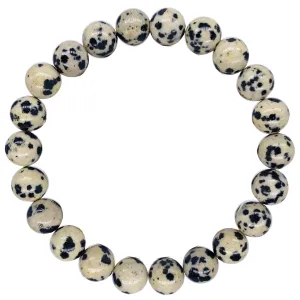 Dalmatian Jasper Beaded Crystal Bracelet