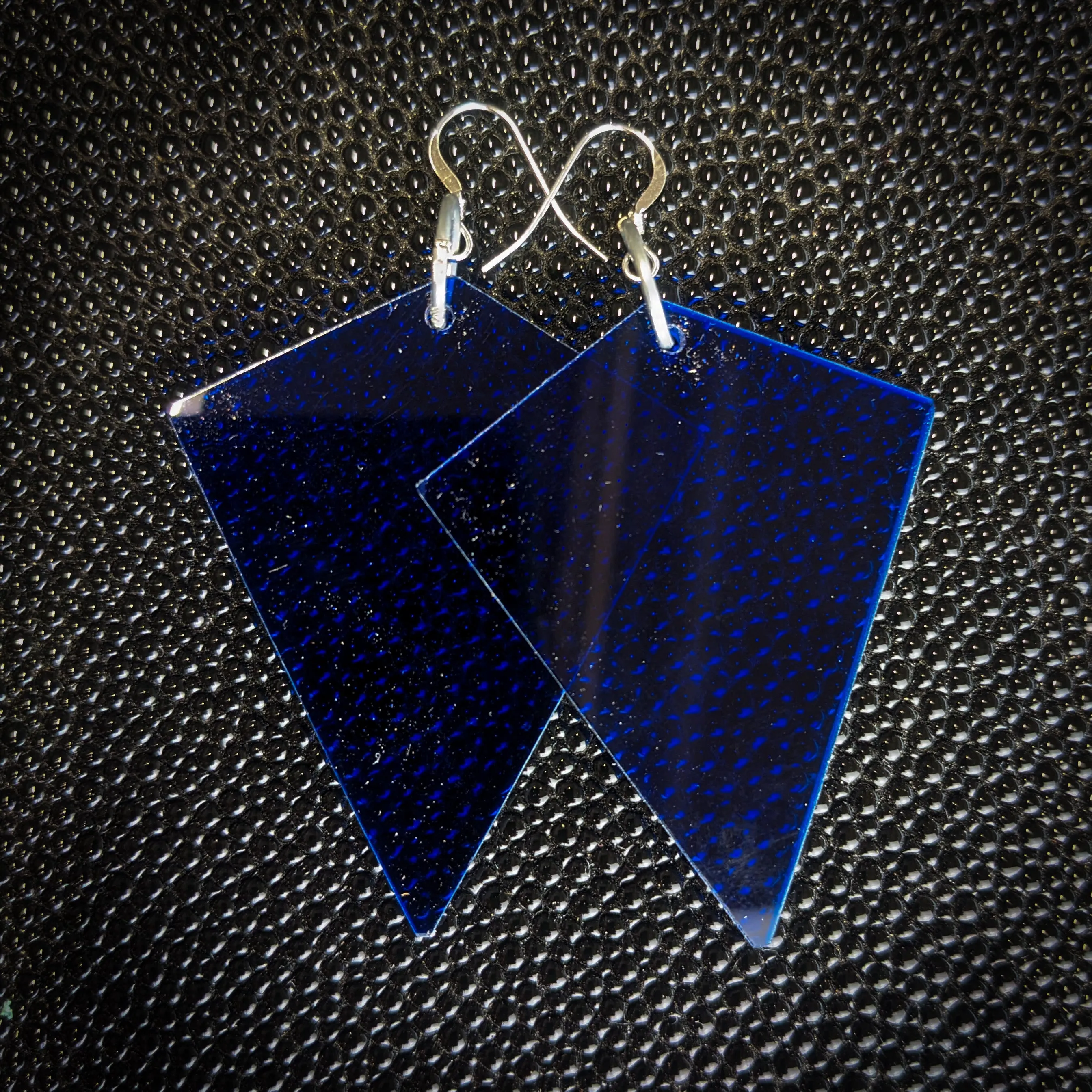 Dark Blue Kite Dangle Earrings