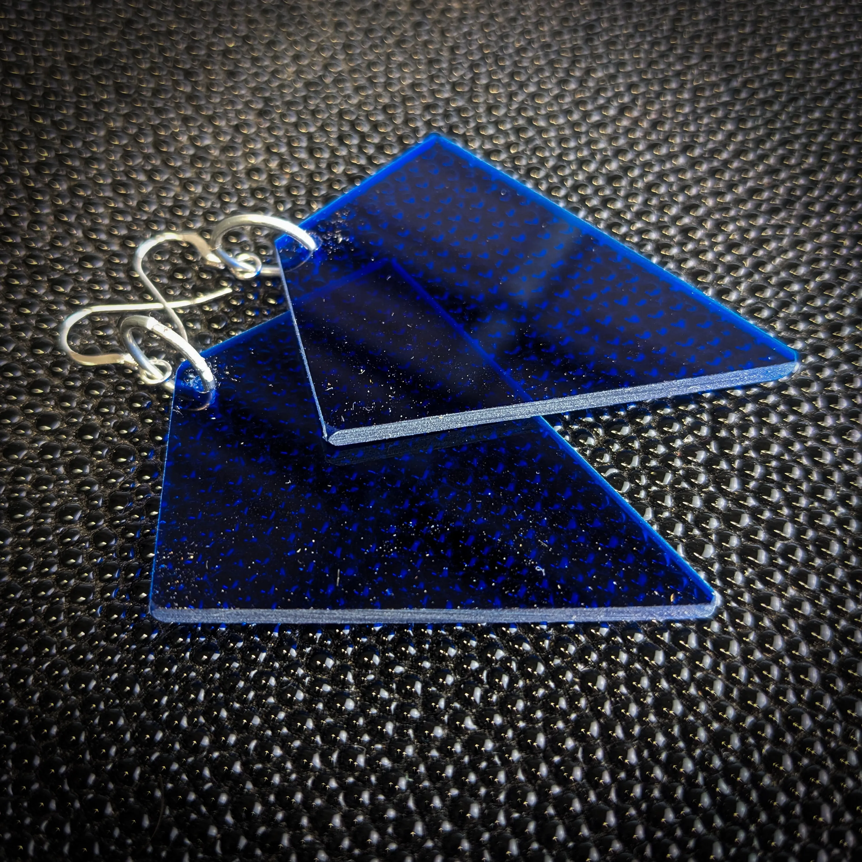 Dark Blue Kite Dangle Earrings