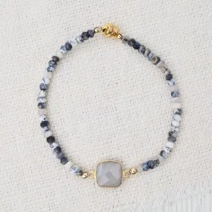 Dendritic Opal & Gray Moonstone Bracelet