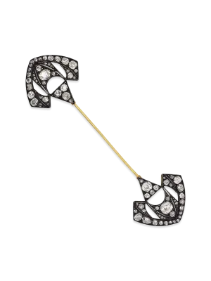 Diamond Estate Jabot Brooch