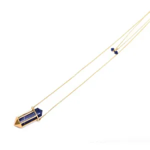 Double Layered Caged Lapis Lazuli Necklace