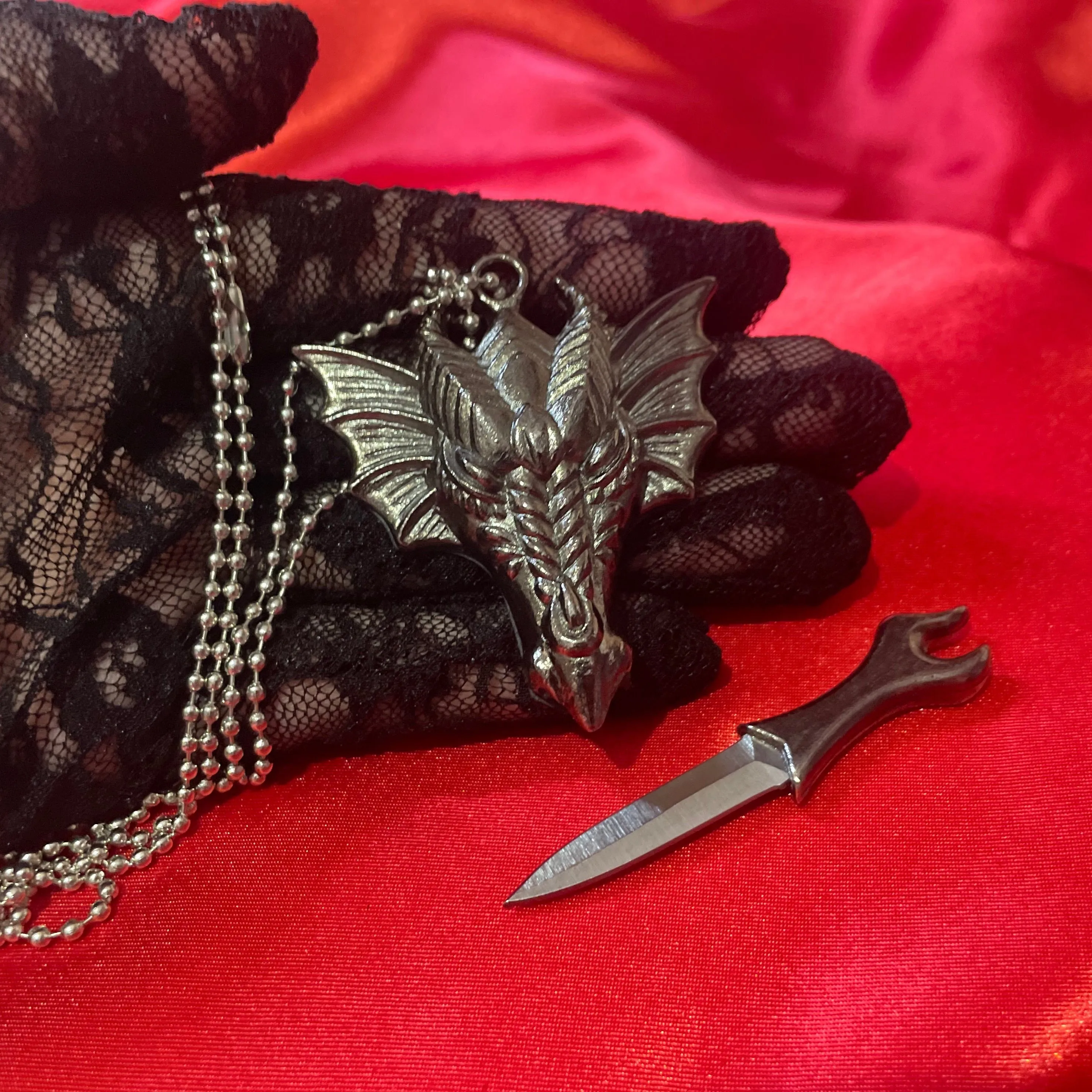 Dragon Dagger Athame Necklace