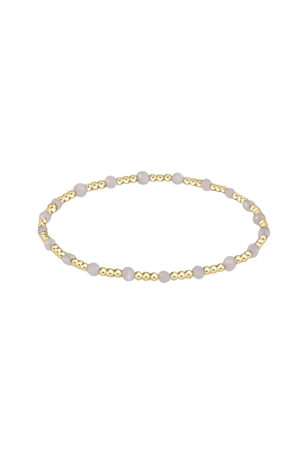 Enewton Gemstone Gold Sincerity Pattern 3mm Bead Bracelet - Moonstone