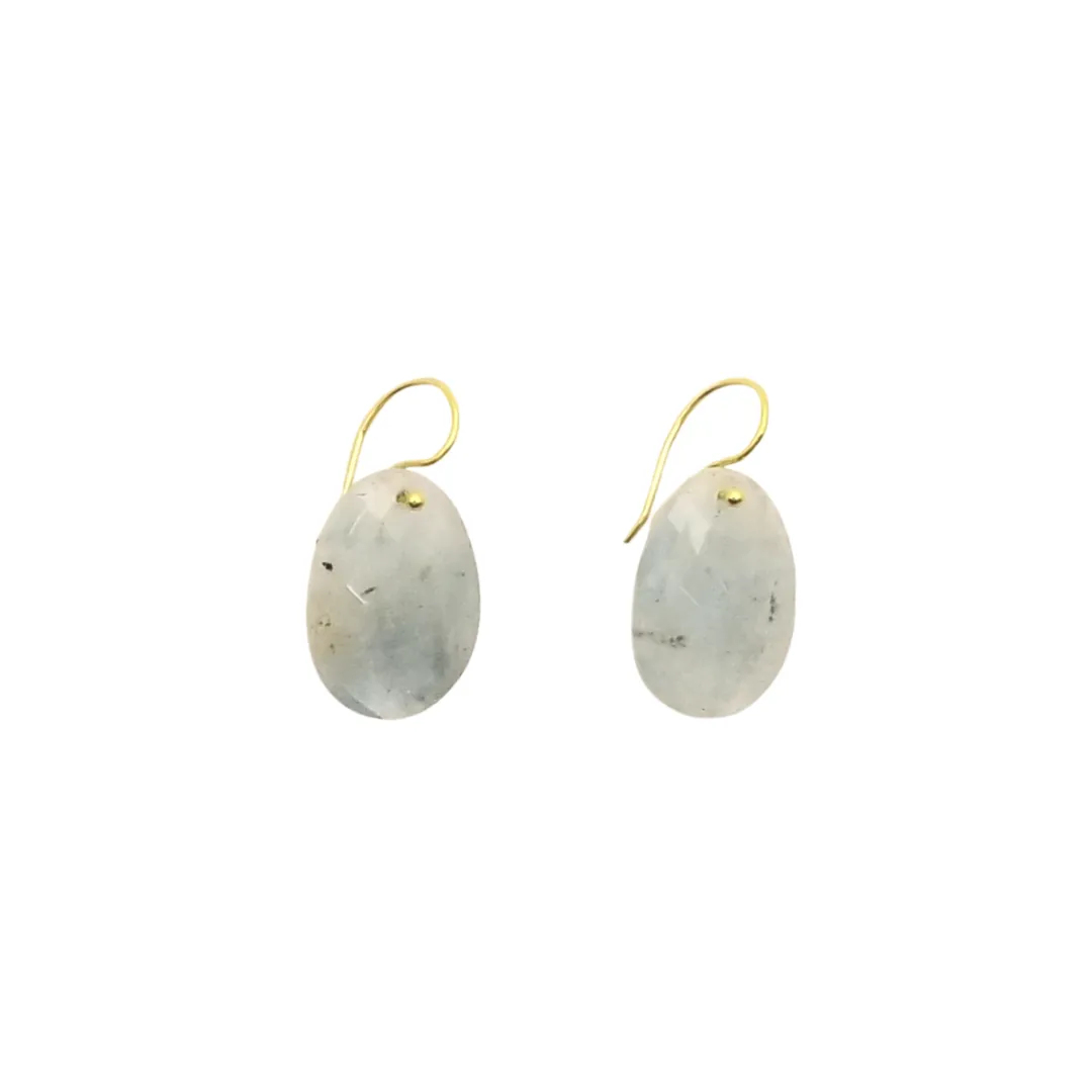 Estate Aquamarine Gold Earrings