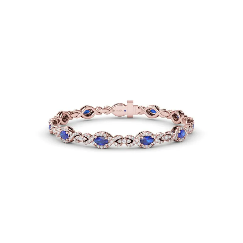 Fana Love Knot Sapphire and Diamond Bracelet