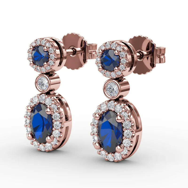 Fana Set the Scene Sapphire and Diamond Dangle Earrings