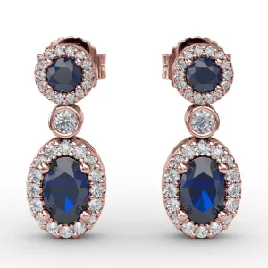 Fana Set the Scene Sapphire and Diamond Dangle Earrings