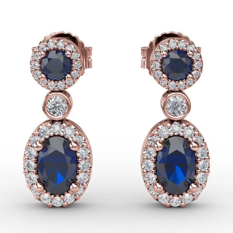 Fana Set the Scene Sapphire and Diamond Dangle Earrings