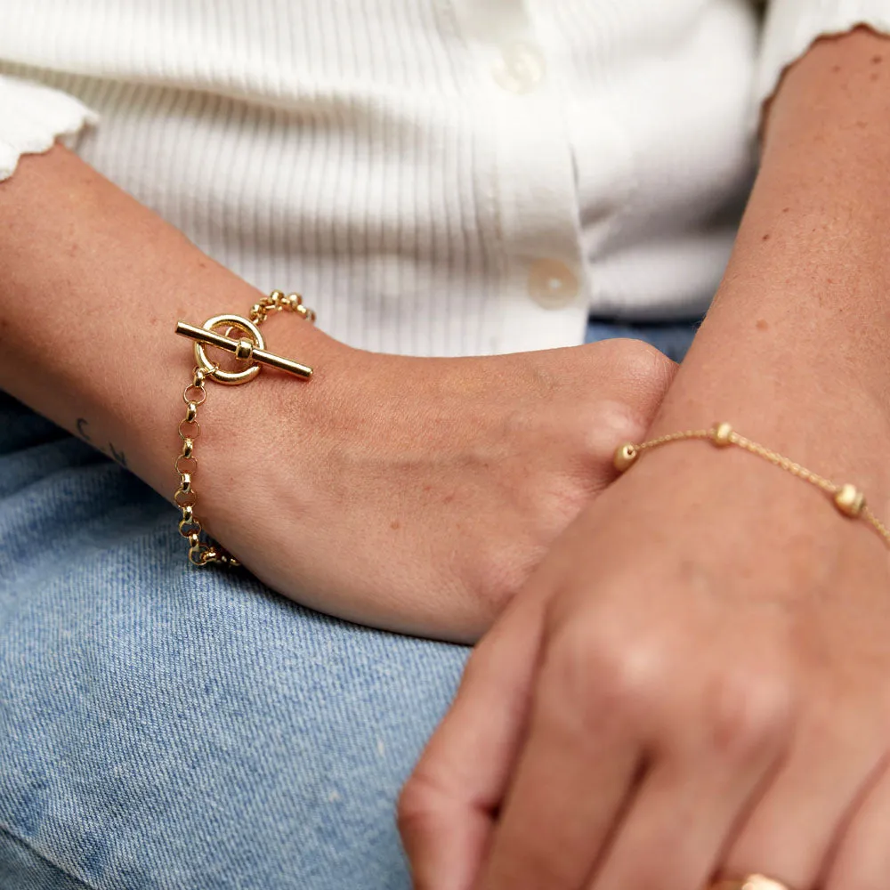 Fernshaw Yellow Gold T-Bar Belcher Bracelet