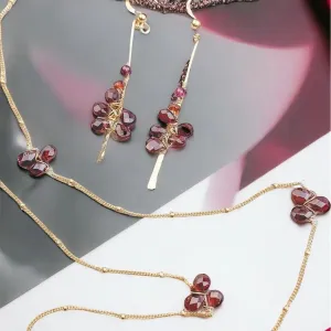 Garnet Drama Earrings and Necklace