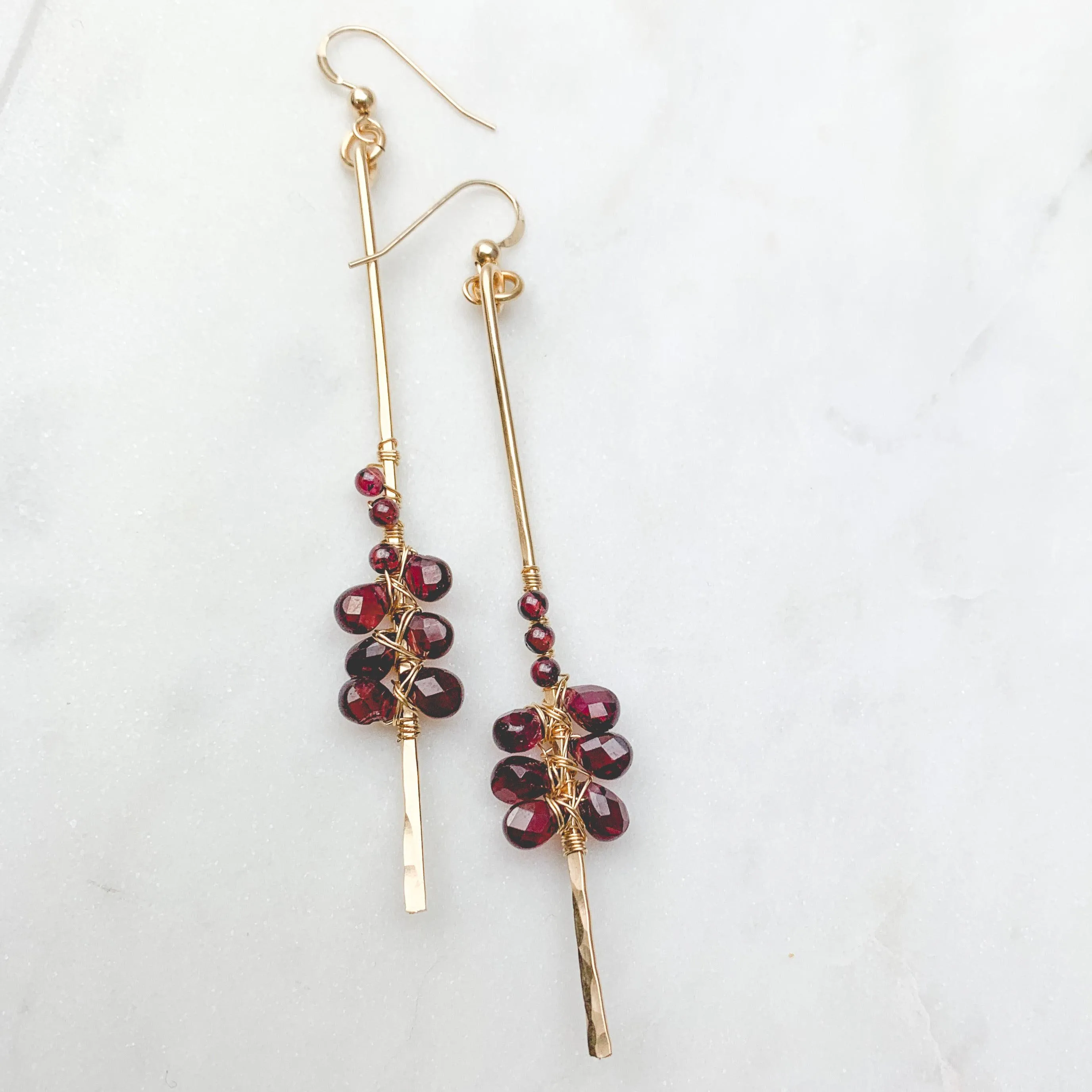 Garnet Drama Earrings and Necklace