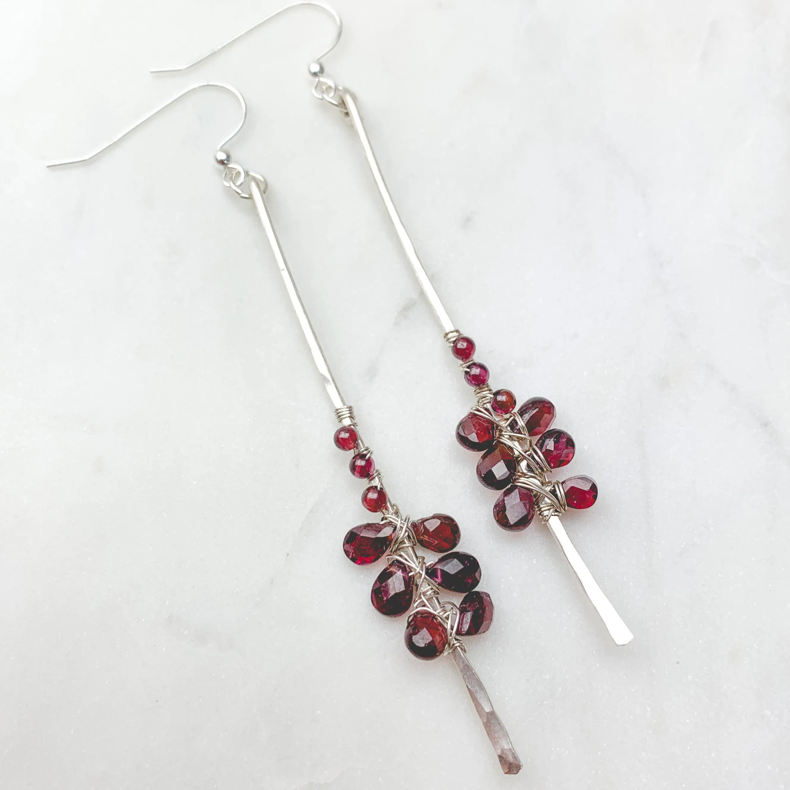 Garnet Drama Earrings and Necklace