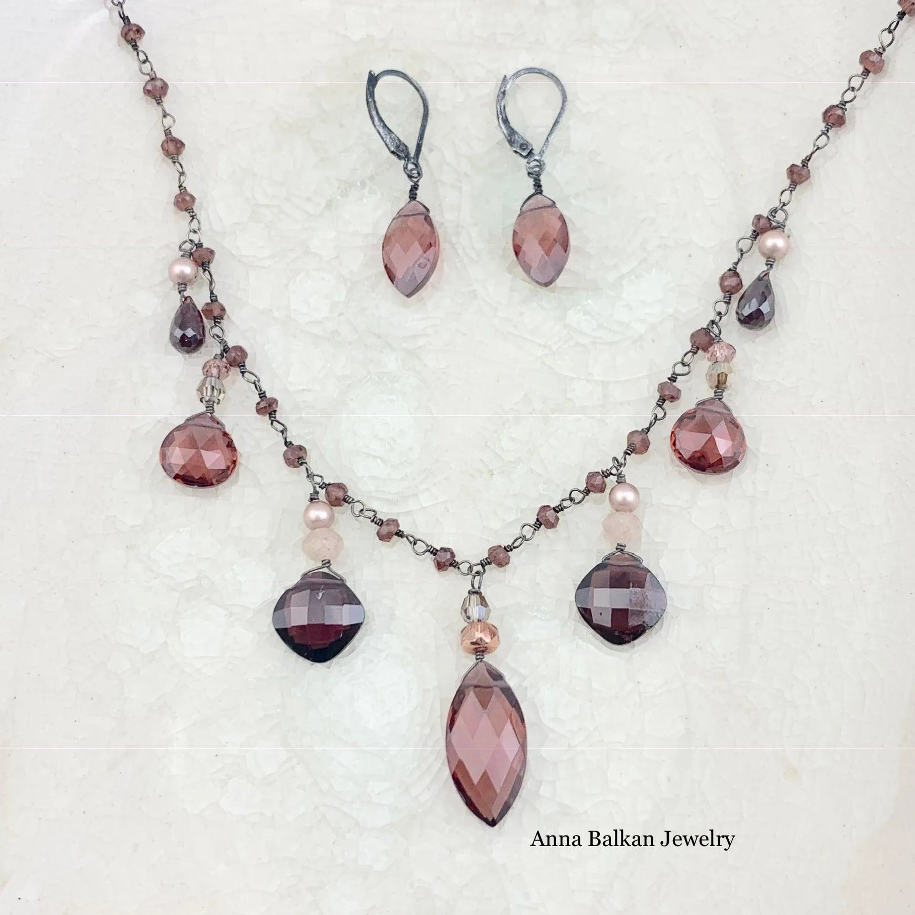 Garnets Draping Boho Jewelry