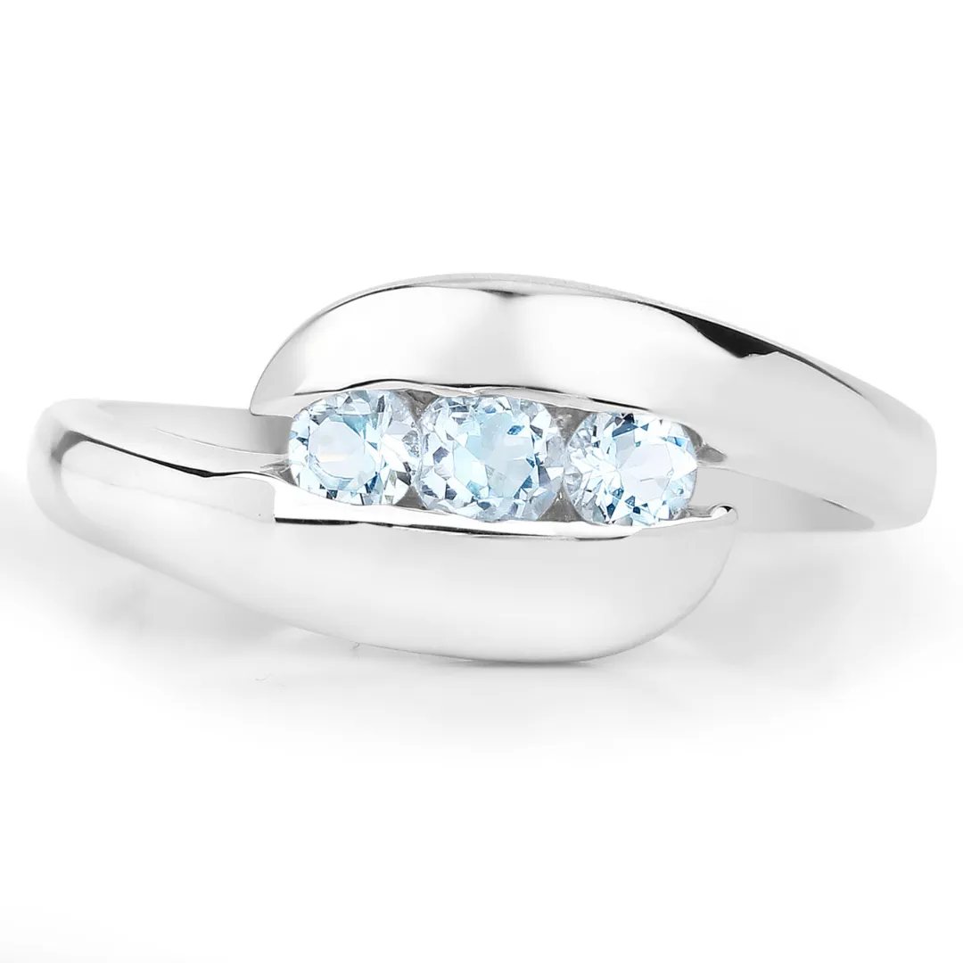 Genuine Blue Topaz Bypass Ring