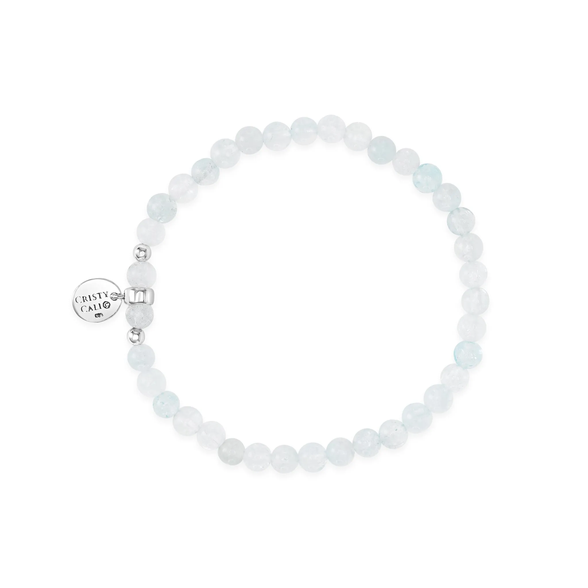 Give Me Courage Aquamarine Signature Stretch Bracelet