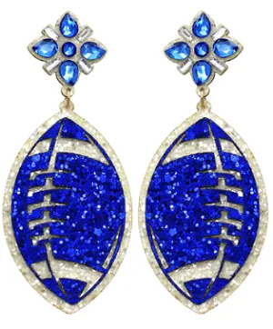 Glitter Royal Football Earring