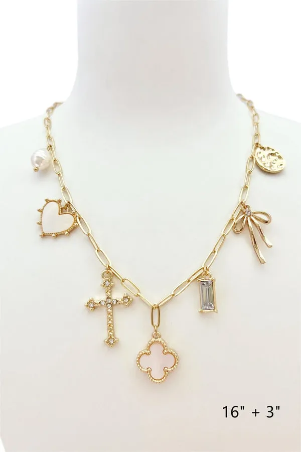 Gold Clover Charm Necklace