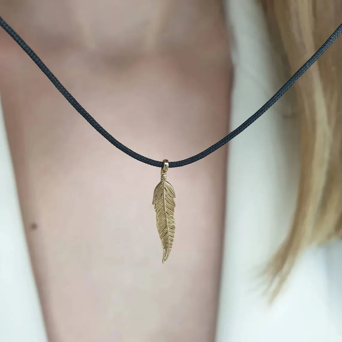 Gold Feather Necklace