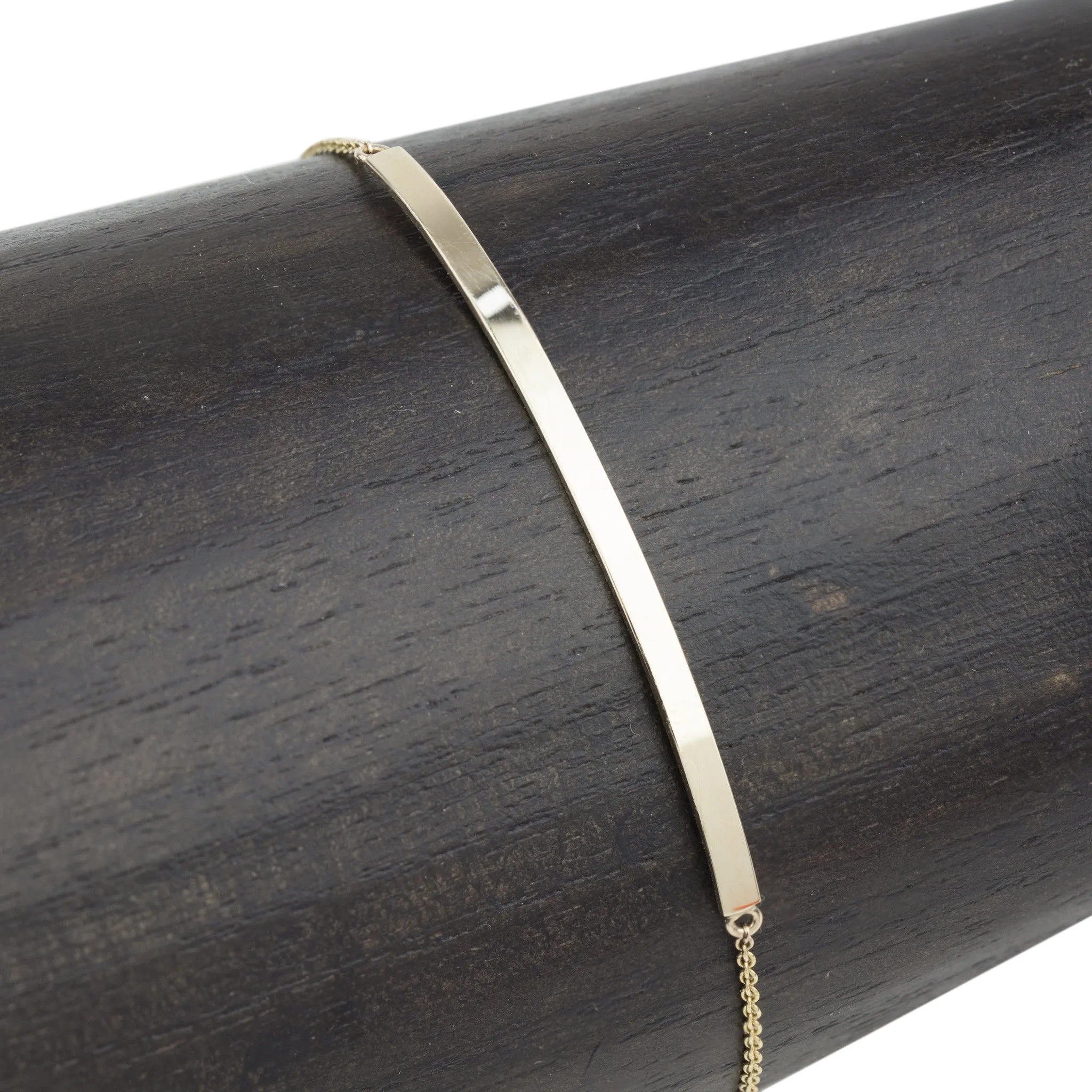 Gold Streaks Bar Bracelet (Engraving option)