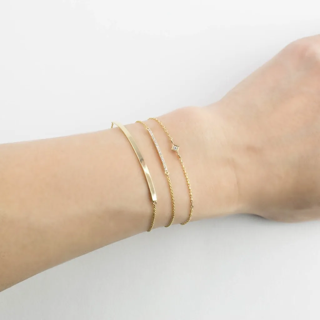 Gold Streaks Bar Bracelet (Engraving option)