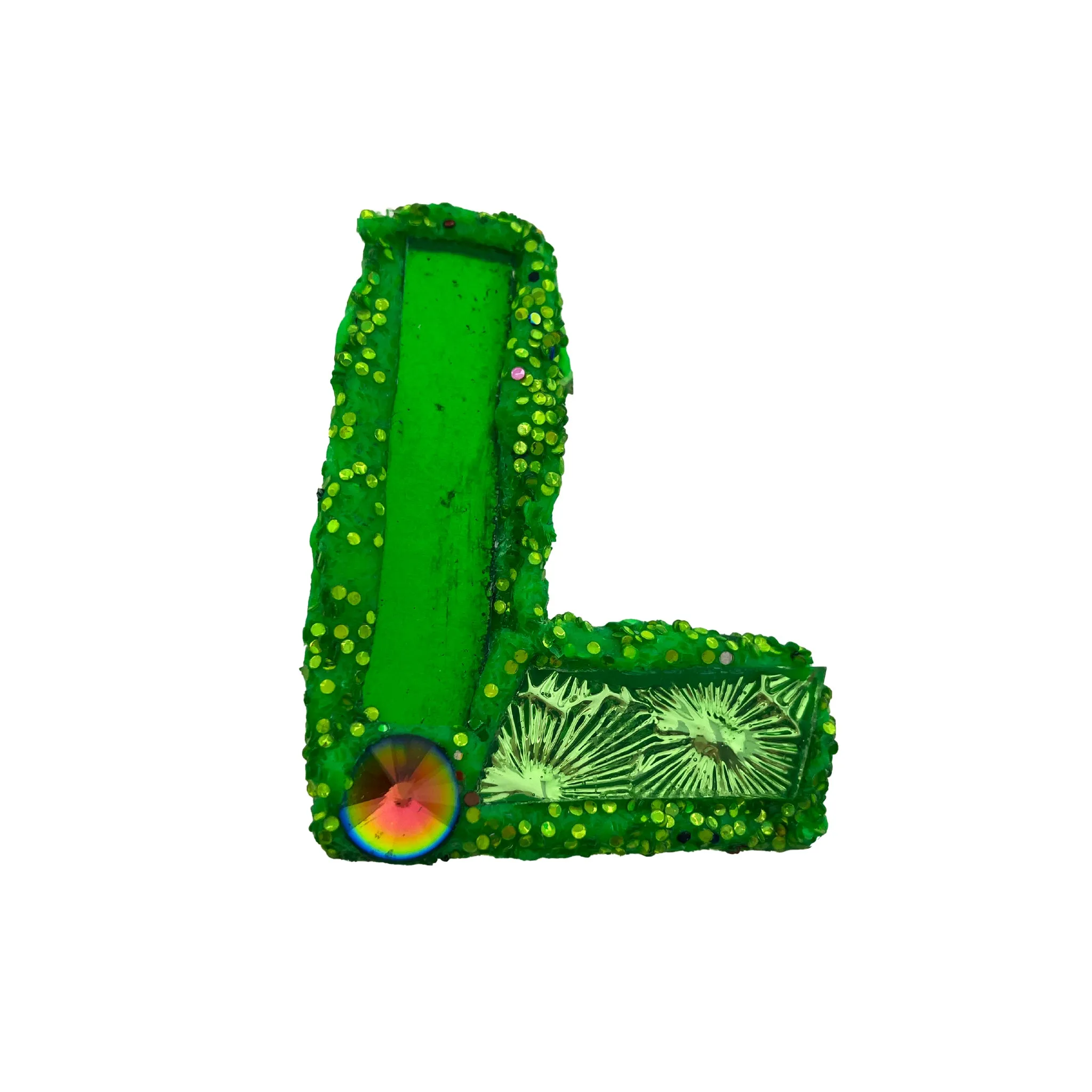 GREEN ALPHABET - LETTER BROOCHES