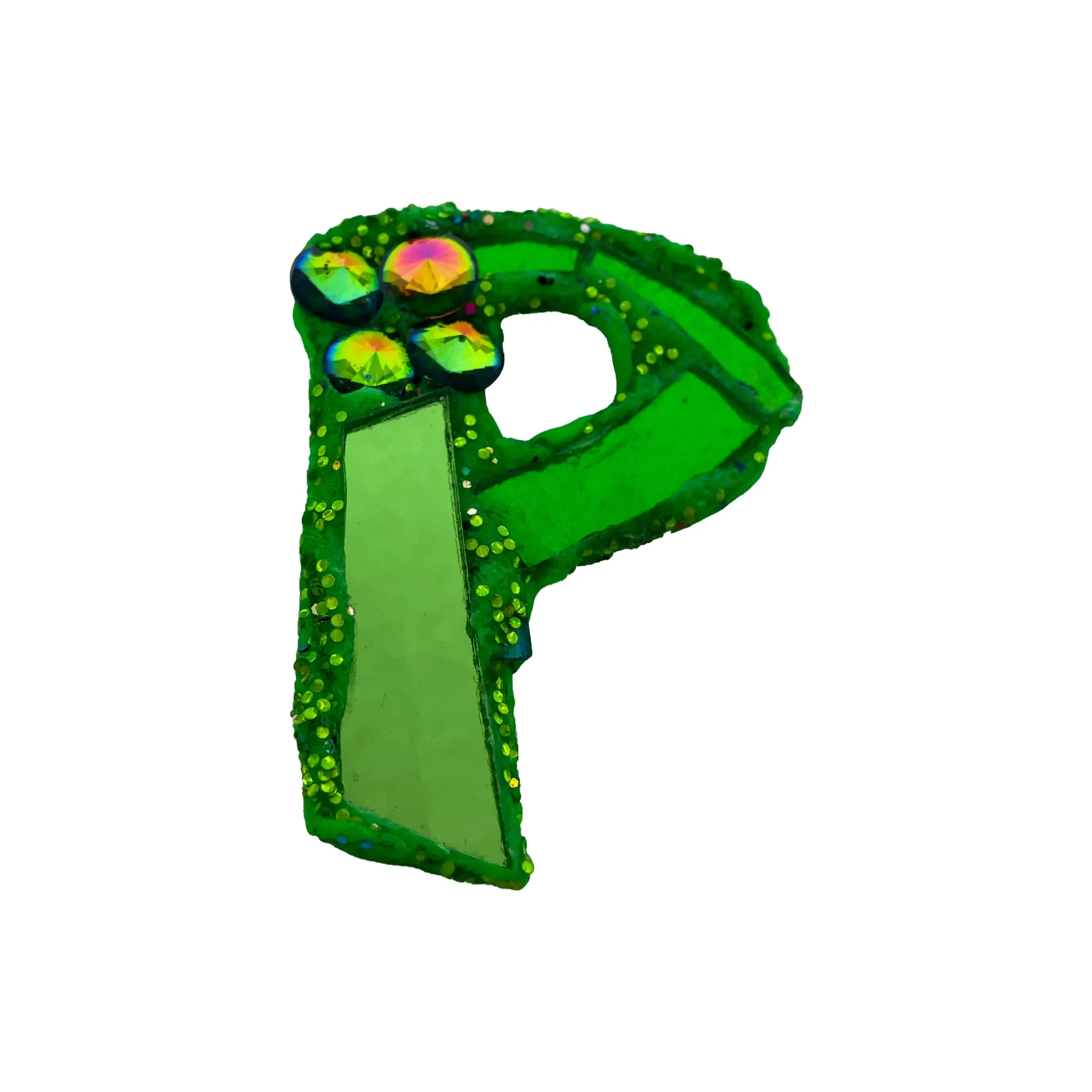 GREEN ALPHABET - LETTER BROOCHES