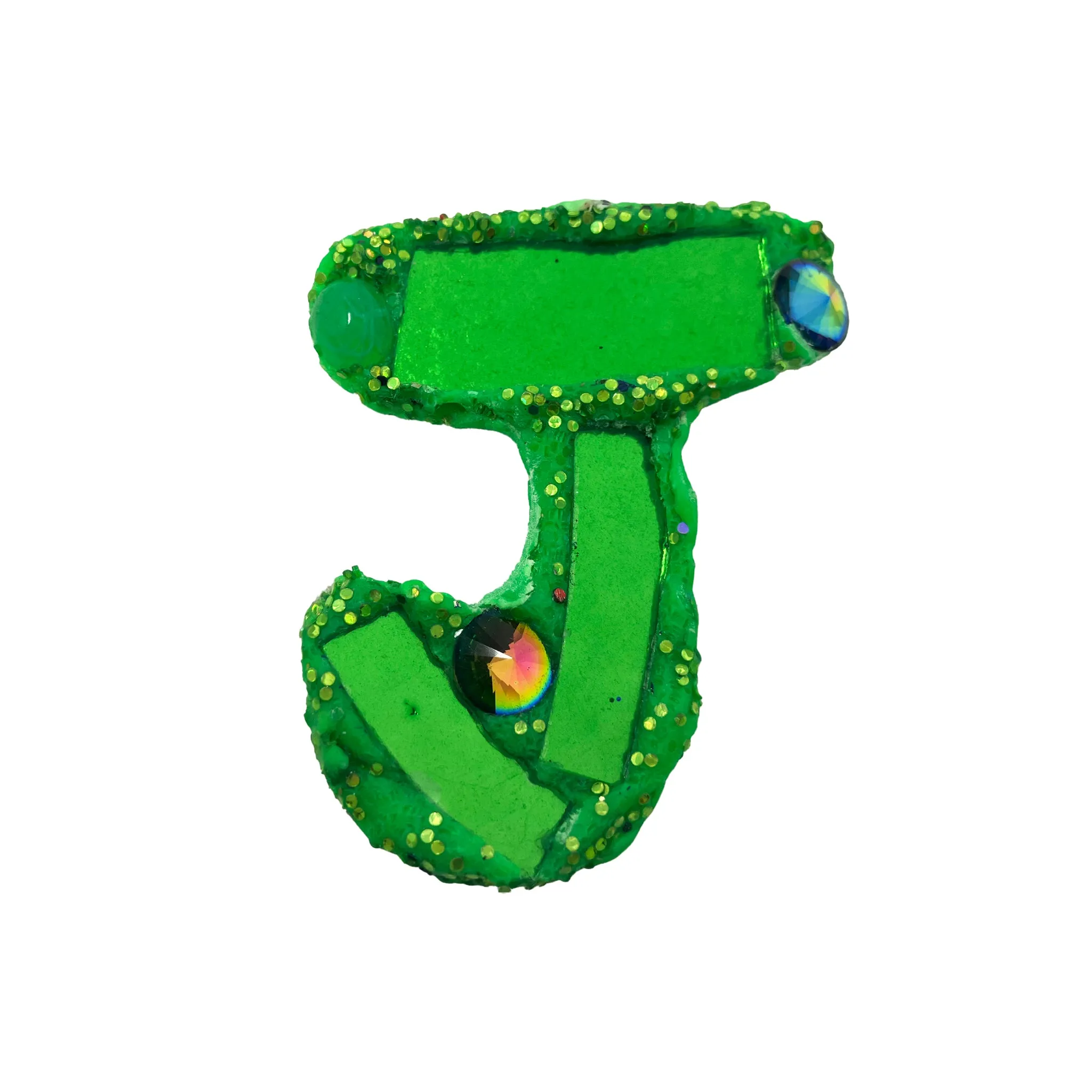 GREEN ALPHABET - LETTER BROOCHES