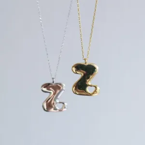 Heart Letter 925 Sterling Silver Letter Necklace, Initial Necklace, 925 Sterling Silver Necklace