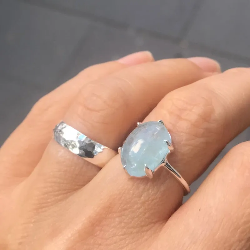 Helene Ring, Aquamarine, Silver