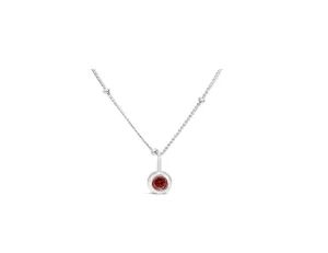 January Birthstone Necklace - Silver