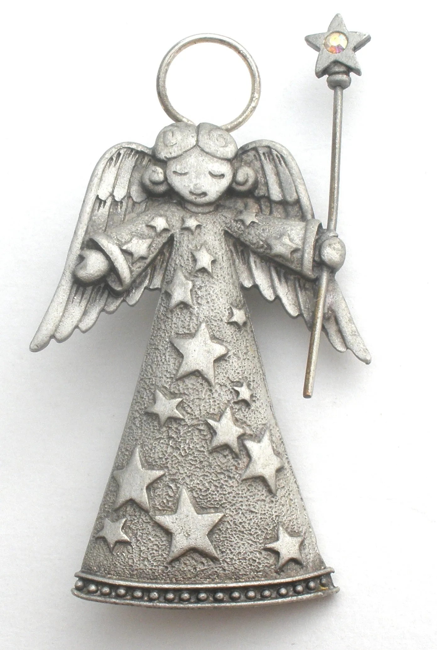 JJ Pewter Angel Brooch Pin Vintage