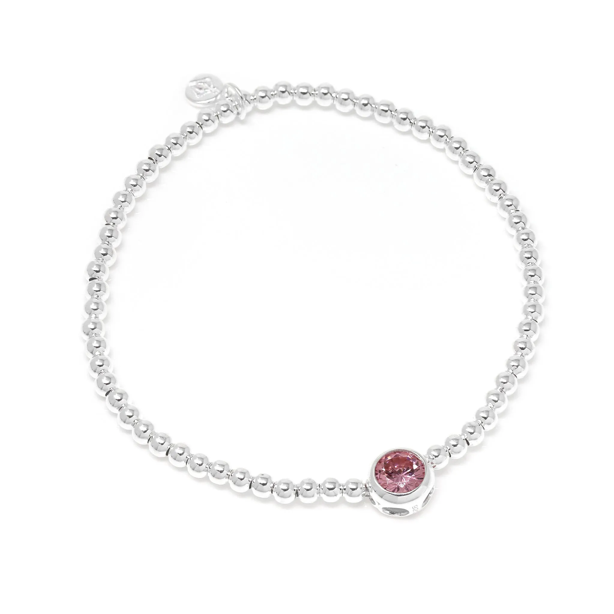 June Mini Baby Birthstone Bracelet - Sterling Silver