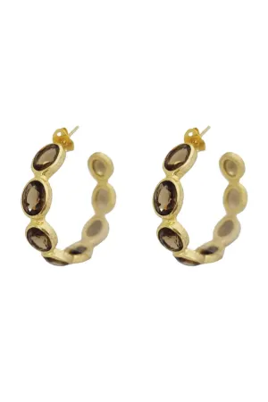 Lago Smoky Topaz Hoops