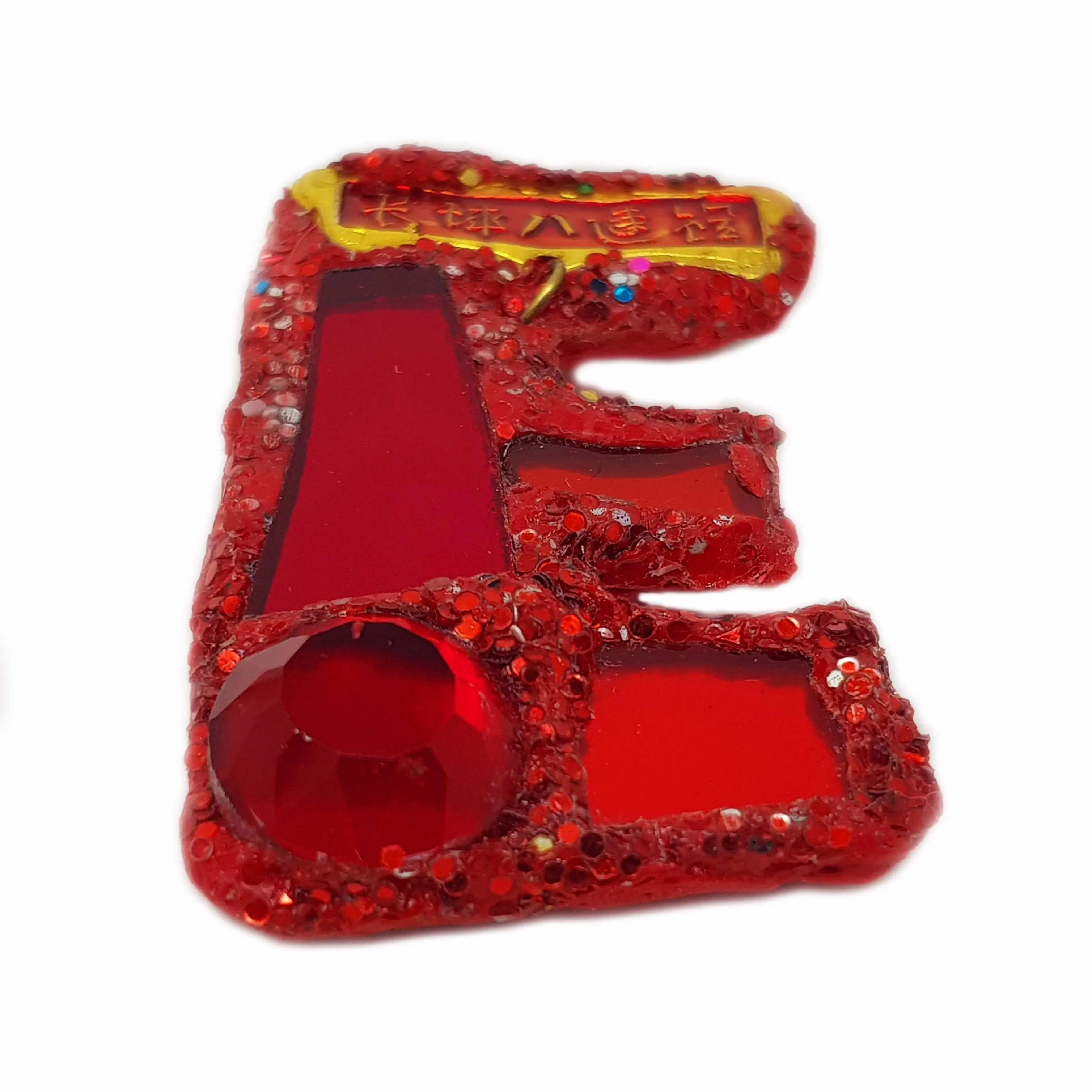 LETTER E - RED BROOCH