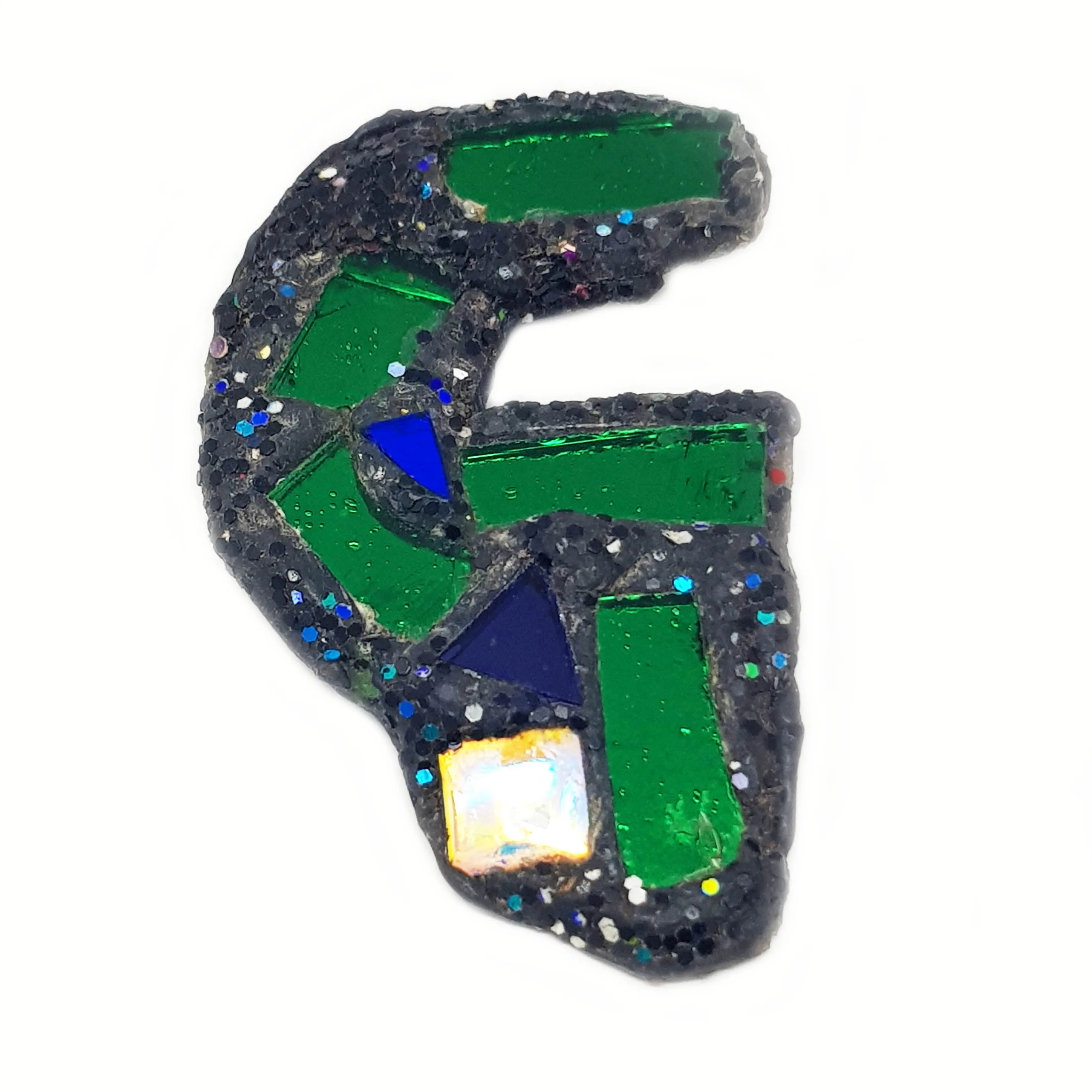 LETTER G - GREEN BROOCH