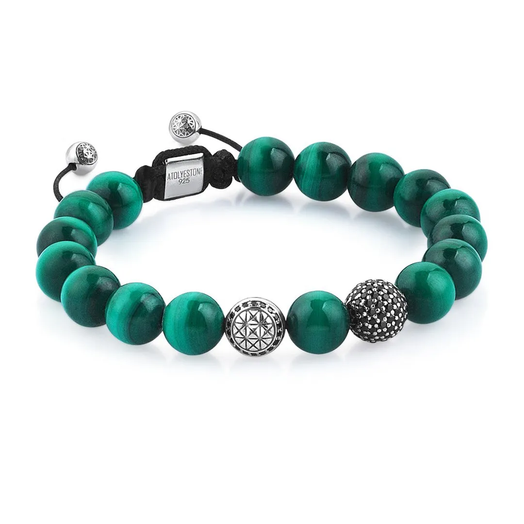 Malachite Beaded Signature Macrame Bracelet