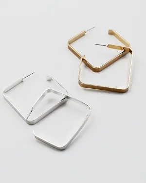 Matte Metal Square Earrings