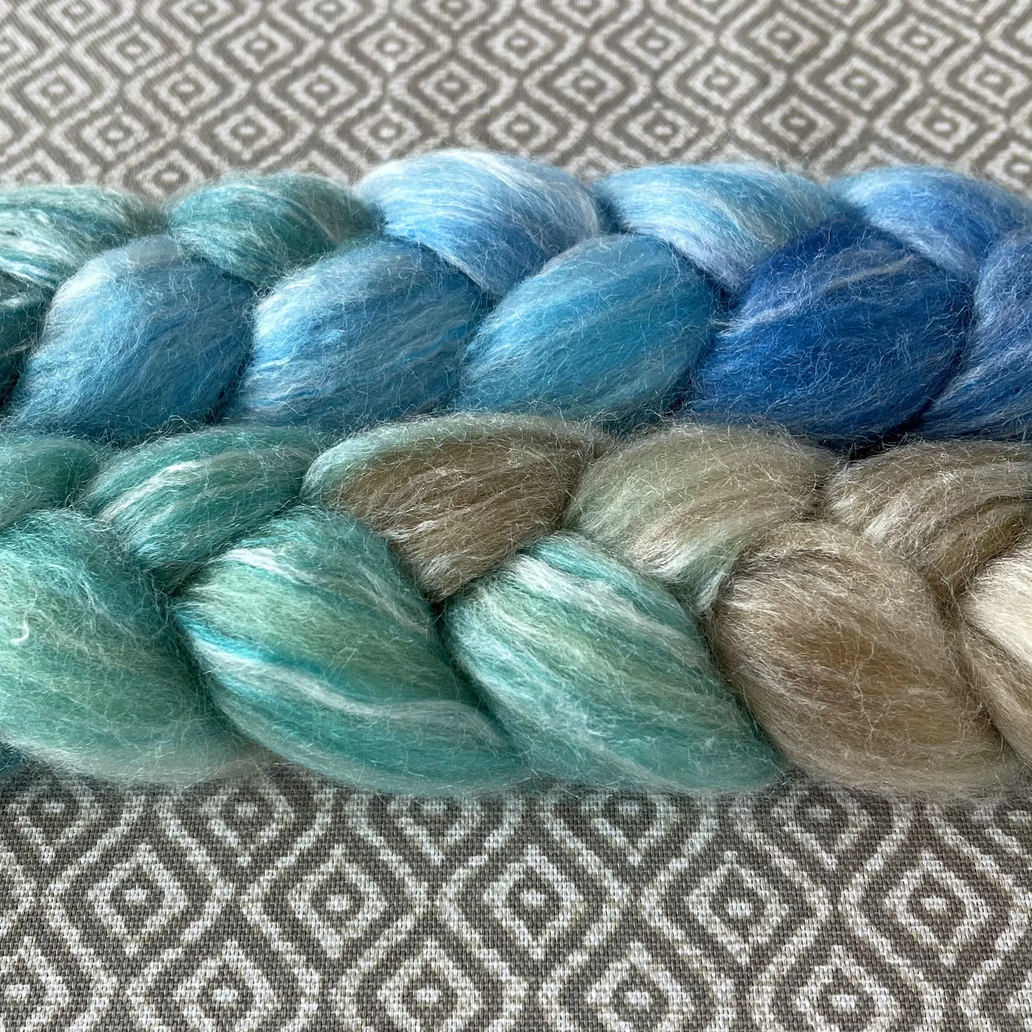 Merino Bamboo Silk Roving - Aquamarine