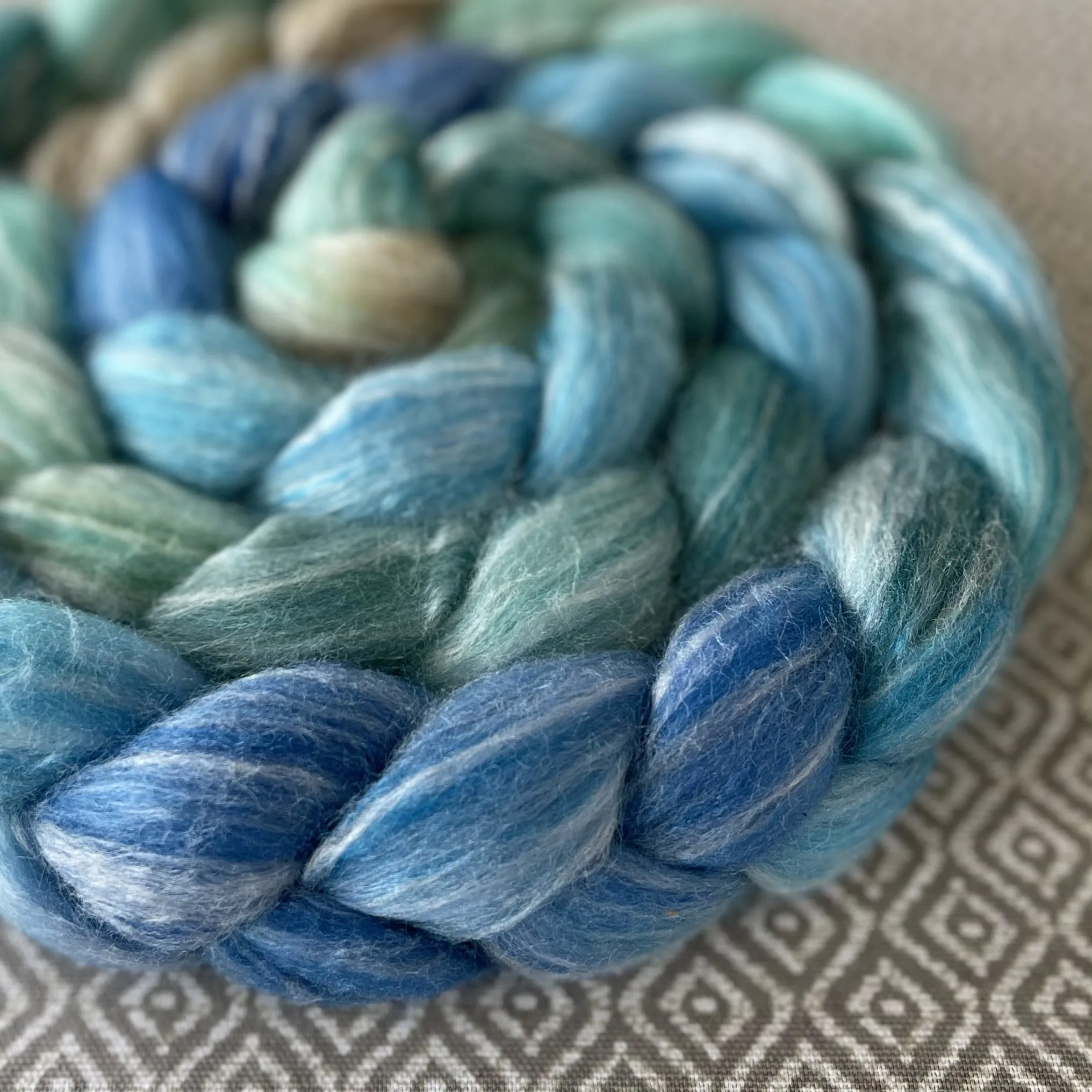 Merino Bamboo Silk Roving - Aquamarine