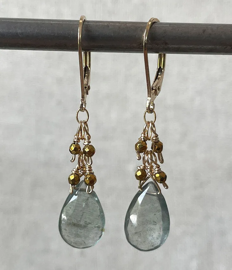 Moss Aquamarine Shimmer Earrings