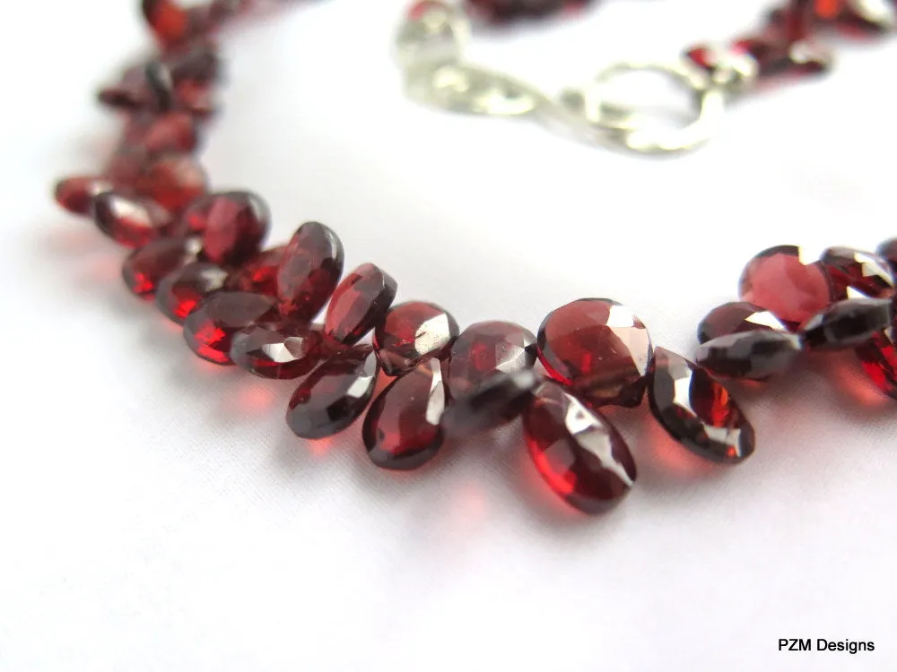 Mozambique Red Garnet Necklace. Gift for her