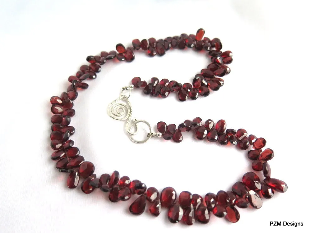 Mozambique Red Garnet Necklace. Gift for her