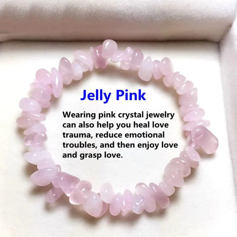 Natural Crystal Bracelet Irregular Stone Bracelet Beads Chip Jewelry Amethyst Aquamarine Rose Quartz Wristband Bangles for Women