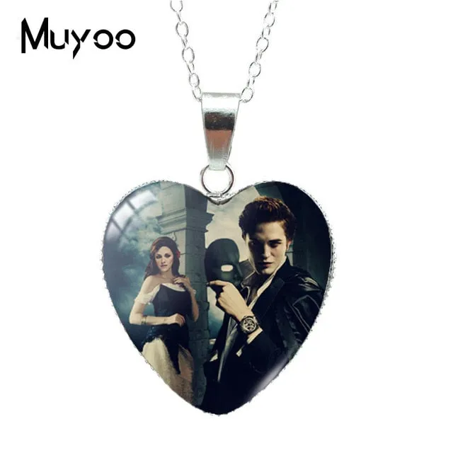 New Twilight Movie Bella Edward Jacob Renesmee Character Heart Pendant Necklace Handmade Jewelry Necklaces HZ3