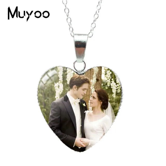 New Twilight Movie Bella Edward Jacob Renesmee Character Heart Pendant Necklace Handmade Jewelry Necklaces HZ3