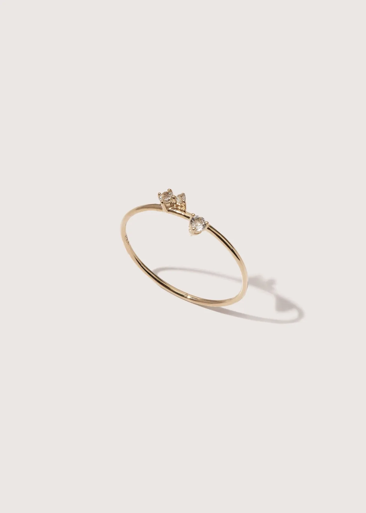 Offset Topaz Bamboo Ring