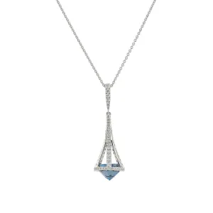 Pastel Diamond Chandelier Blue Topaz Pendant