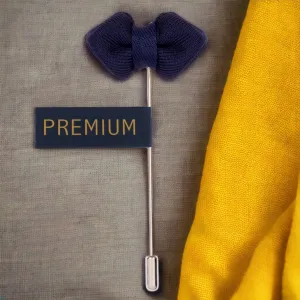 Peluche Mini Bow Royal Blue Brooch Lapel Pin