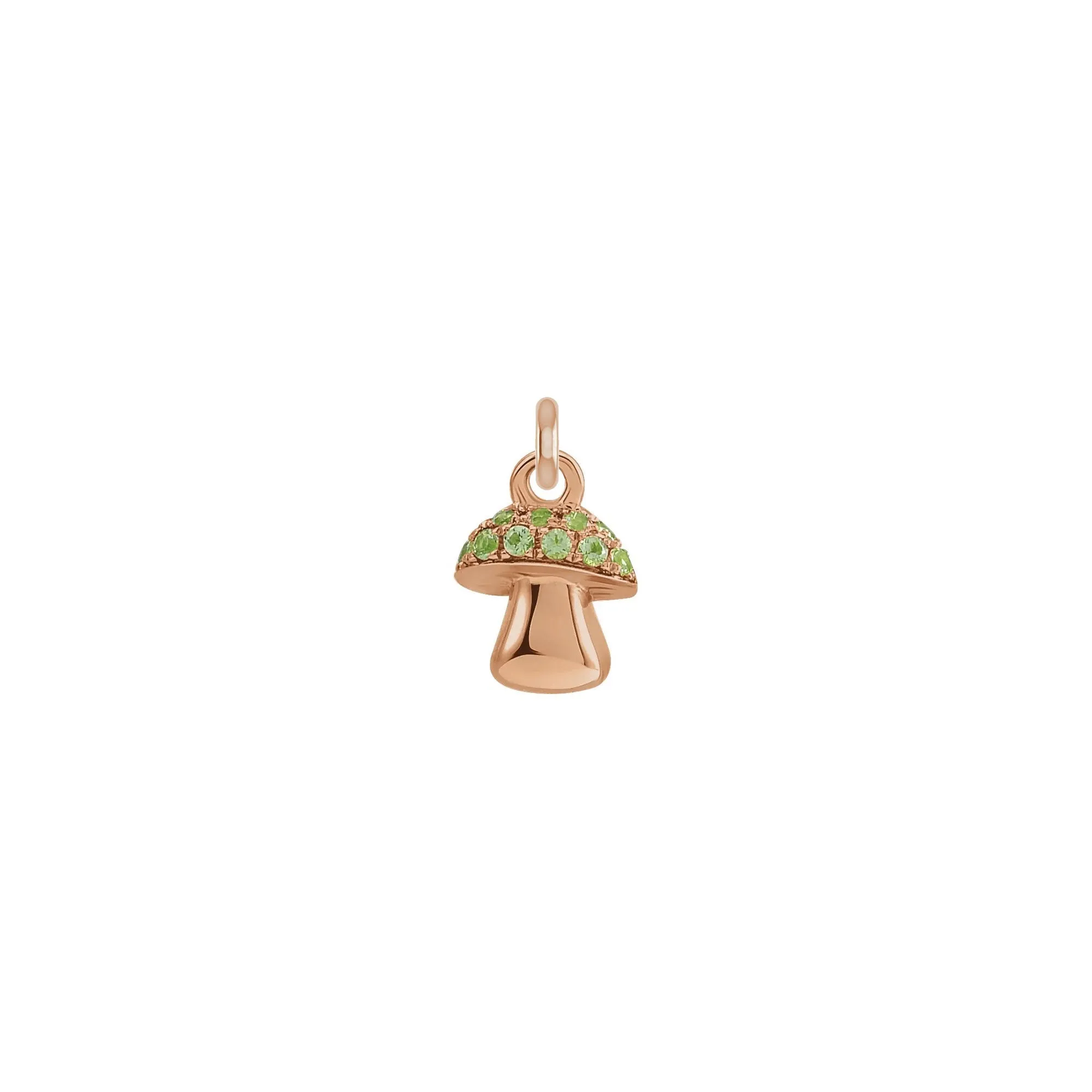 Peridot Mushroom Pendant (14K)